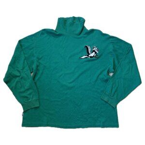 Soft and thin vintage cotton turtleneck featuring embroidered Pepe Le Pew